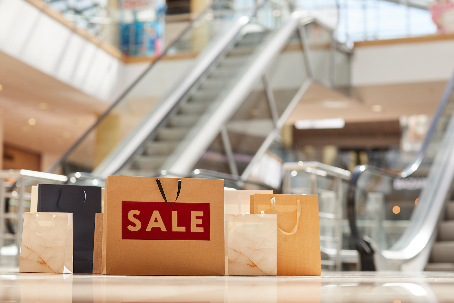 SALE Shopping Bags in Mall